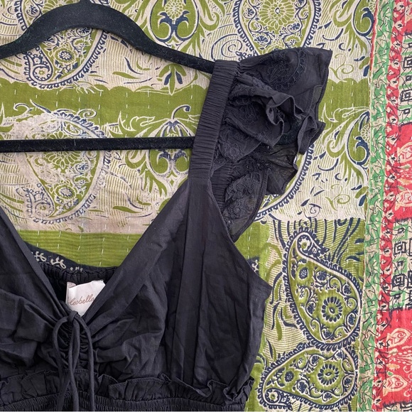 NWT Cleobella Black Elaina Organic Cotton Tiered Eyelet Midi Dress Size Medium - Picture 6 of 13